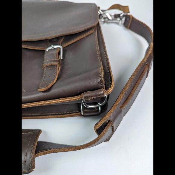 [SOLD] RARE SADDLEBACK Large Front Pocket Leather Briefcase Chestnut Brown - Picture 3 of 15